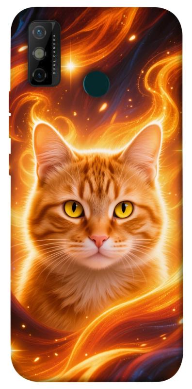 Чехол itsPrint Fire cat для TECNO Spark 6 Go, котики, купить оптом с доставкой