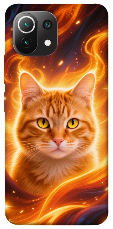 Чехол itsPrint Fire cat для Xiaomi Mi 11 Lite, животные, купить оптом с доставкой