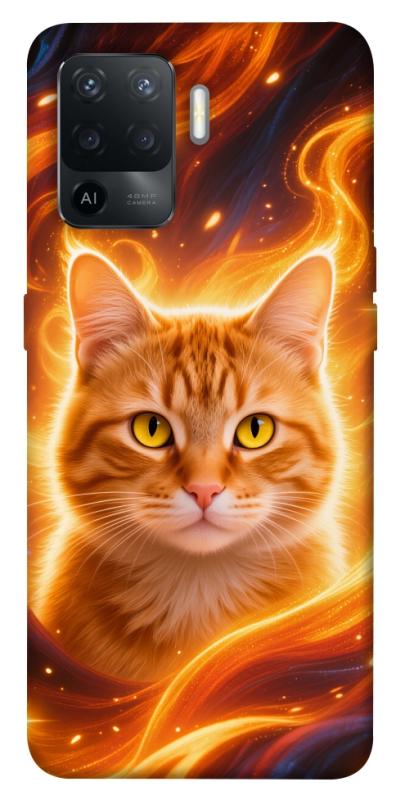 Чохол itsPrint Fire cat для Oppo Reno 5 Lite, котики, купити оптом з доставкою