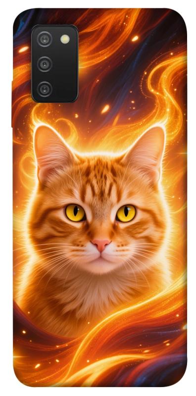 Чехол itsPrint Fire cat для Samsung Galaxy A03s, животные, купить оптом с доставкой