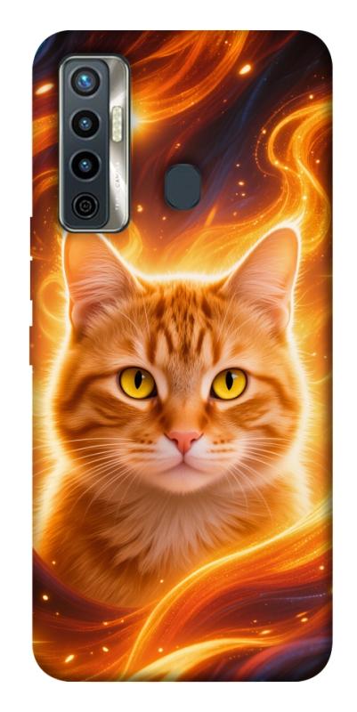 Чехол itsPrint Fire cat для TECNO Camon 17 Pro, животные, купить оптом с доставкой