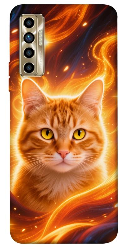 Чехол itsPrint Fire cat для TECNO Camon 17P, животные, купить оптом с доставкой