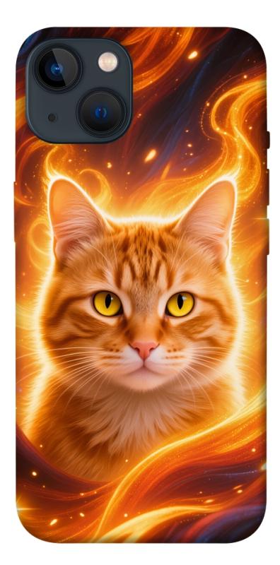 Чехол itsPrint Fire cat для Apple iPhone 13 (6.1"), животные, купить оптом с доставкой