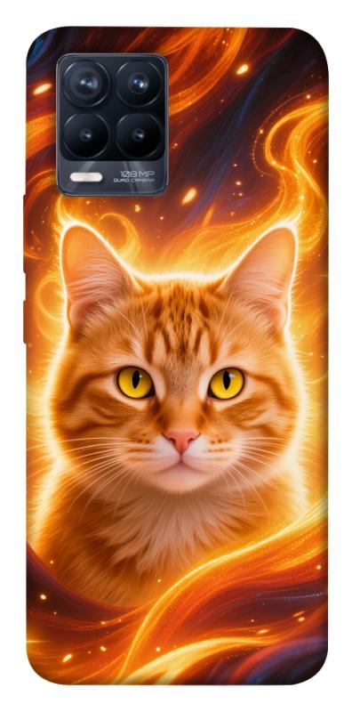 Чохол itsPrint Fire cat для Realme 8, тварини, купити оптом з доставкою