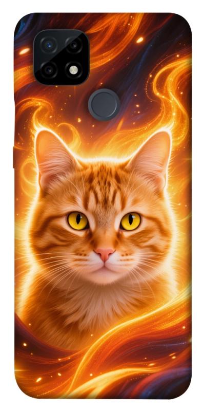 Чехол itsPrint Fire cat для Realme C21, животные, купить оптом с доставкой