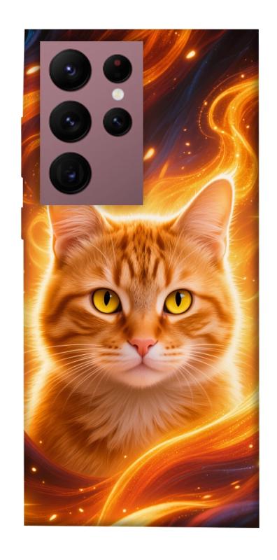 Чехол itsPrint Fire cat для Samsung Galaxy S22 Ultra, животные, купить оптом с доставкой