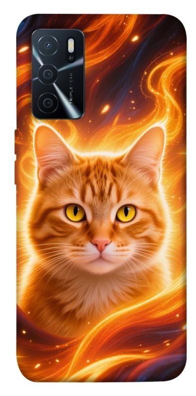 Чехол itsPrint Fire cat для Oppo A16s / A16, животные, купить оптом с доставкой