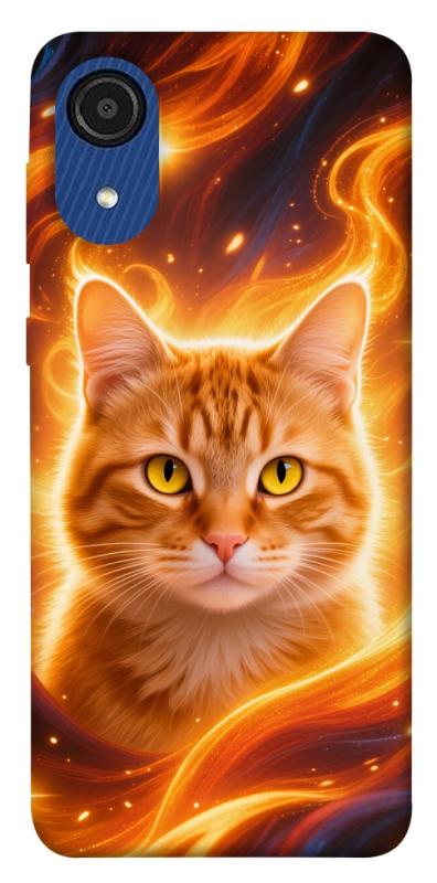 Чохол itsPrint Fire cat для Samsung Galaxy A03 Core, тварини, купити оптом з доставкою