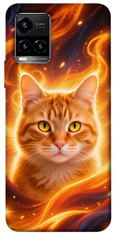 Чехол itsPrint Fire cat для Vivo Y21 / Y33s, животные, купить оптом с доставкой