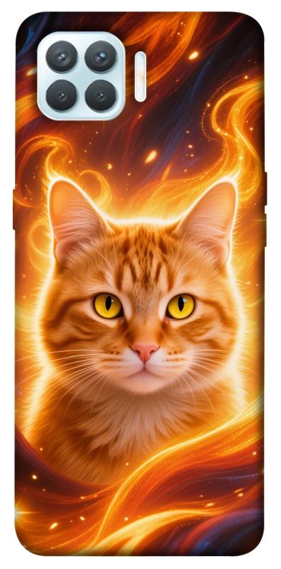 Чехол itsPrint Fire cat для Oppo F17 Pro, животные, купить оптом с доставкой