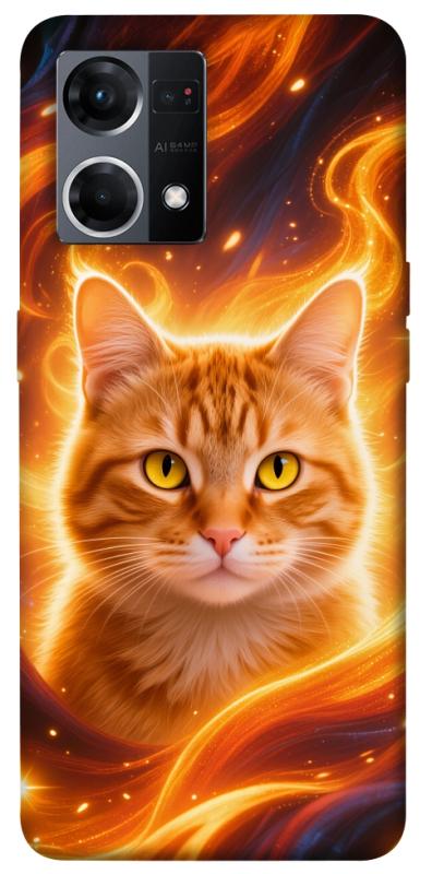 Чохол itsPrint Fire cat для Oppo Reno 7 4G, тварини, купити оптом з доставкою