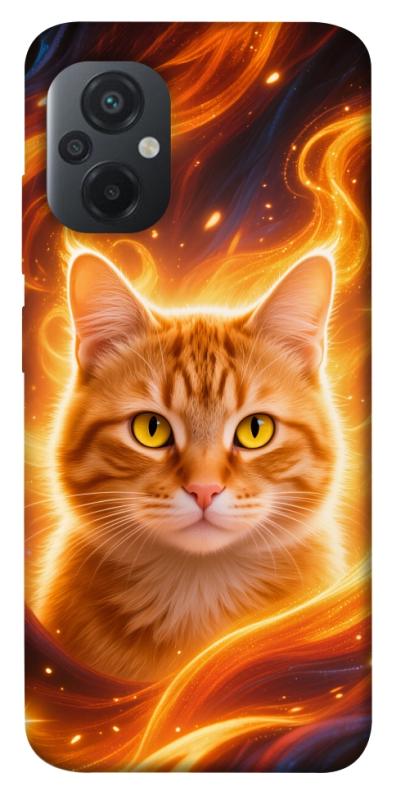 Чехол itsPrint Fire cat для Xiaomi Poco M5, животные, купить оптом с доставкой