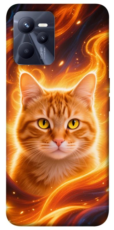 Чехол itsPrint Fire cat для Realme C35, животные, купить оптом с доставкой