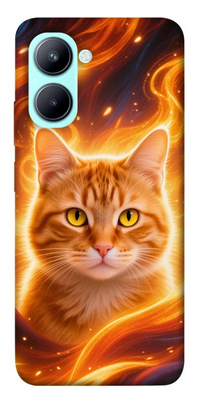 Чехол itsPrint Fire cat для Realme C33, животные, купить оптом с доставкой