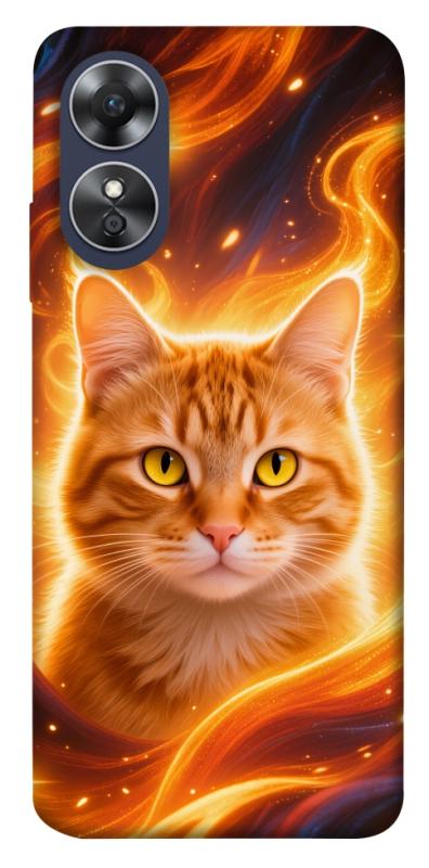 Чехол itsPrint Fire cat для Oppo A17, котики, купить оптом с доставкой
