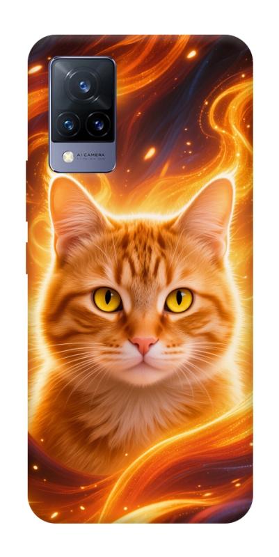Чохол itsPrint Fire cat для Vivo V21, тварини, купити оптом з доставкою
