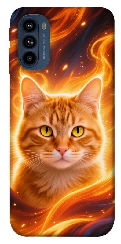 Чехол itsPrint Fire cat для Motorola Moto G41, животные, купить оптом с доставкой