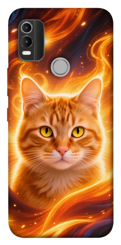 Чехол itsPrint Fire cat для Nokia C21 Plus, животные, купить оптом с доставкой