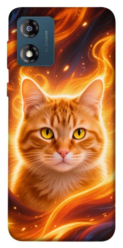 Чехол itsPrint Fire cat для Motorola Moto E13, животные, купить оптом с доставкой