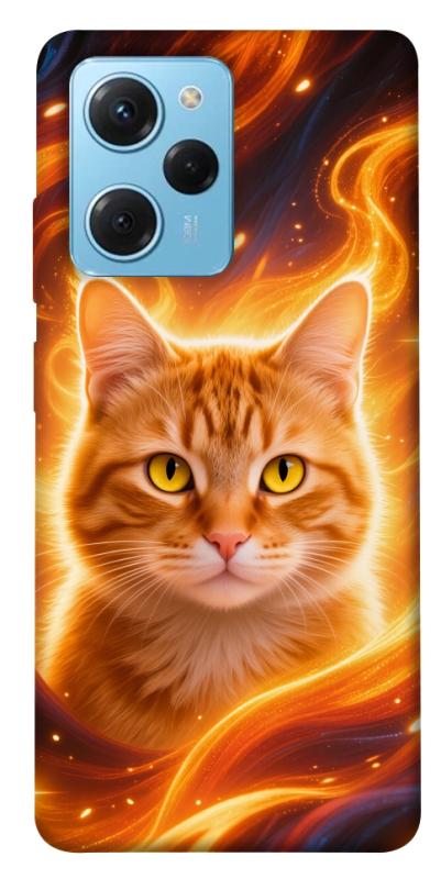 Чехол itsPrint Fire cat для Xiaomi Poco X5 Pro 5G, животные, купить оптом с доставкой