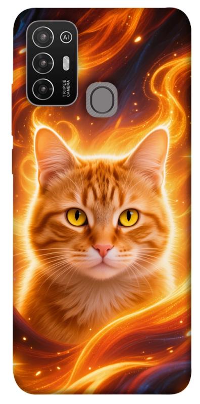 Чехол itsPrint Fire cat для ZTE Blade A52, котики, купить оптом с доставкой
