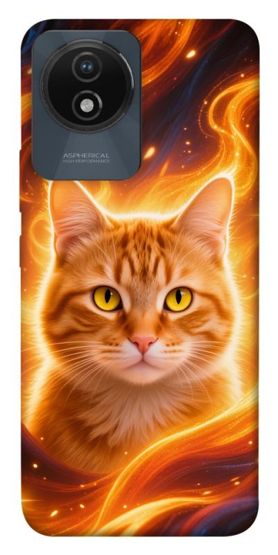 Чехол itsPrint Fire cat для Vivo Y02, животные, купить оптом с доставкой