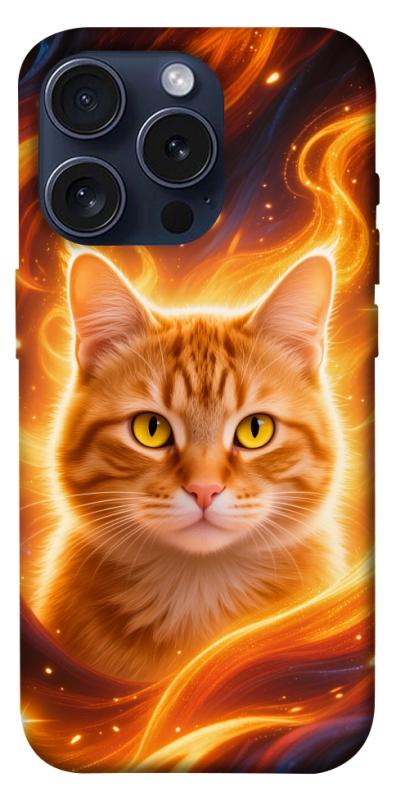 Чехол itsPrint Fire cat для Apple iPhone 15 Pro (6.1"), животные, купить оптом с доставкой