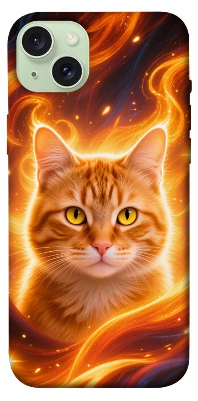 Чехол itsPrint Fire cat для Apple iPhone 15 Plus (6.7"), животные, купить оптом с доставкой