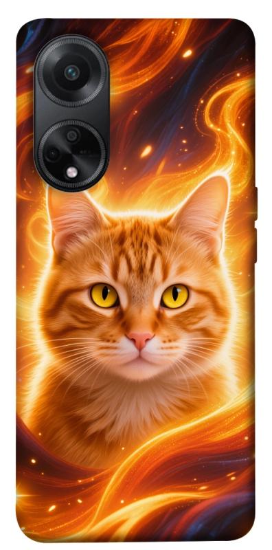 Чехол itsPrint Fire cat для Oppo A98, животные, купить оптом с доставкой