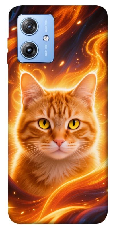 Чохол itsPrint Fire cat для Motorola Moto G84, тварини, купити оптом з доставкою