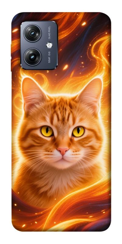Чехол itsPrint Fire cat для Motorola Moto G54, животные, купить оптом с доставкой