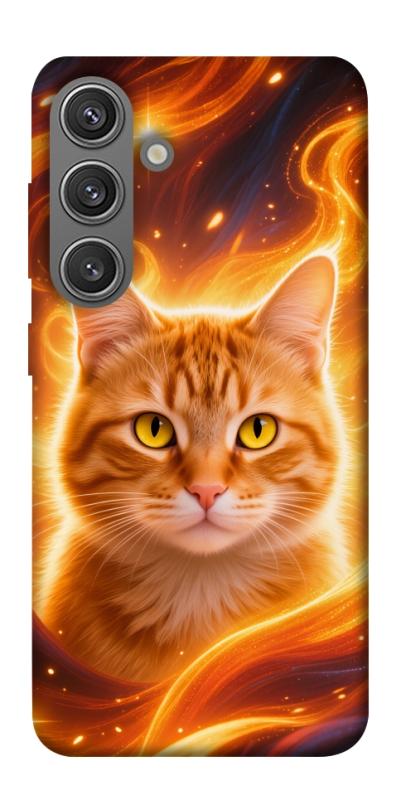 Чехол itsPrint Fire cat для Samsung Galaxy S24+, животные, купить оптом с доставкой