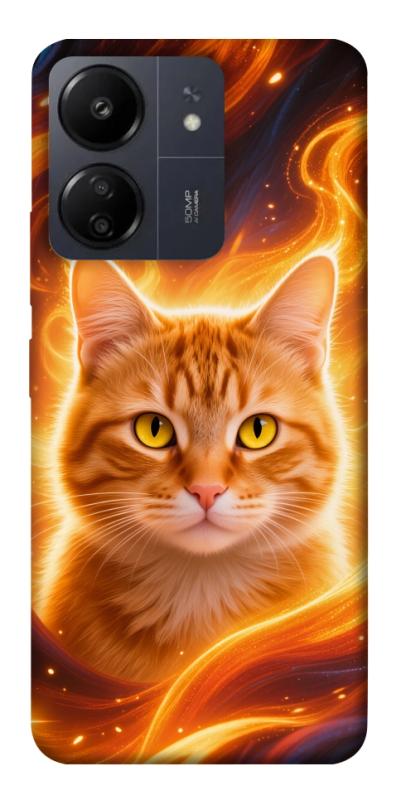 Чехол itsPrint Fire cat для Xiaomi Redmi 13C, животные, купить оптом с доставкой