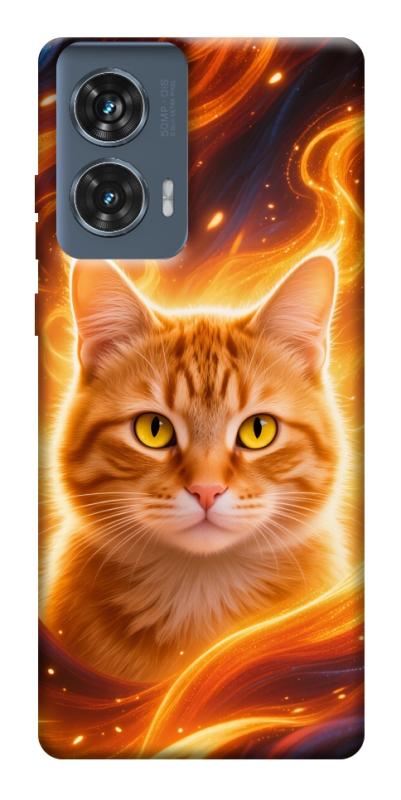 Чохол itsPrint Fire cat для Motorola Edge 50 Fusion, тварини, купити оптом з доставкою