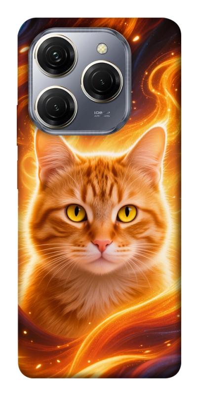 Чехол itsPrint Fire cat для TECNO Spark 20 Pro, животные, купить оптом с доставкой