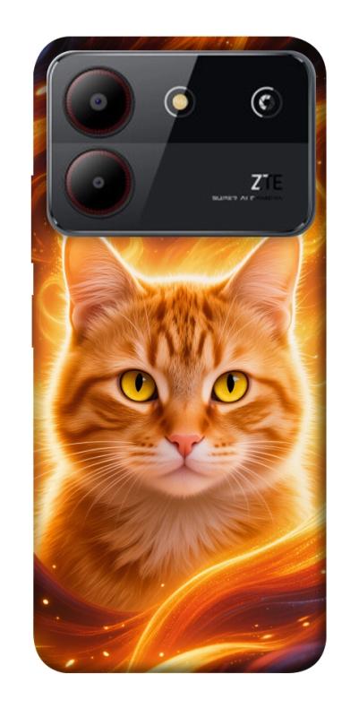 Чехол itsPrint Fire cat для ZTE Blade A54 4G, котики, купить оптом с доставкой