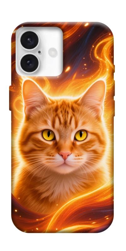 Чехол itsPrint Fire cat для Apple iPhone 16 (6.1"), животные, купить оптом с доставкой