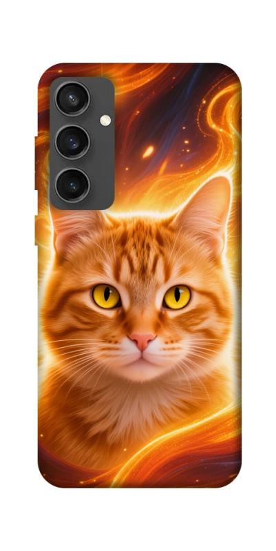 Чехол itsPrint Fire cat для Samsung Galaxy S24 FE, животные, купить оптом с доставкой