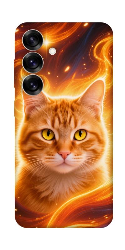 Чехол itsPrint Fire cat для Samsung Galaxy S25, животные, купить оптом с доставкой