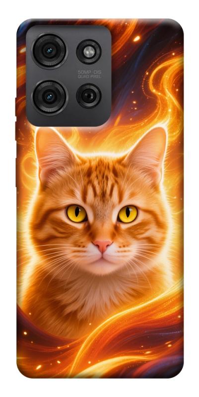 Чехол itsPrint Fire cat для Motorola Moto G75 5G, животные, купить оптом с доставкой