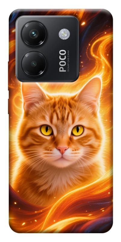 Чехол itsPrint Fire cat для Xiaomi Poco M7 Pro 5G, животные, купить оптом с доставкой