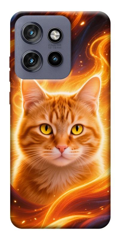 Чехол itsPrint Fire cat для Motorola Edge 50 Neo, животные, купить оптом с доставкой