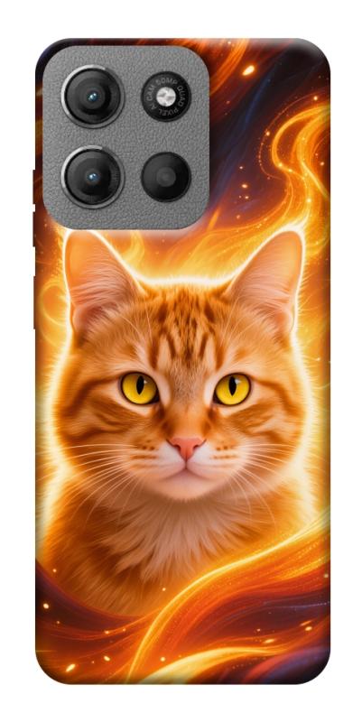 Чехол itsPrint Fire cat для Motorola Moto G15 4G, животные, купить оптом с доставкой