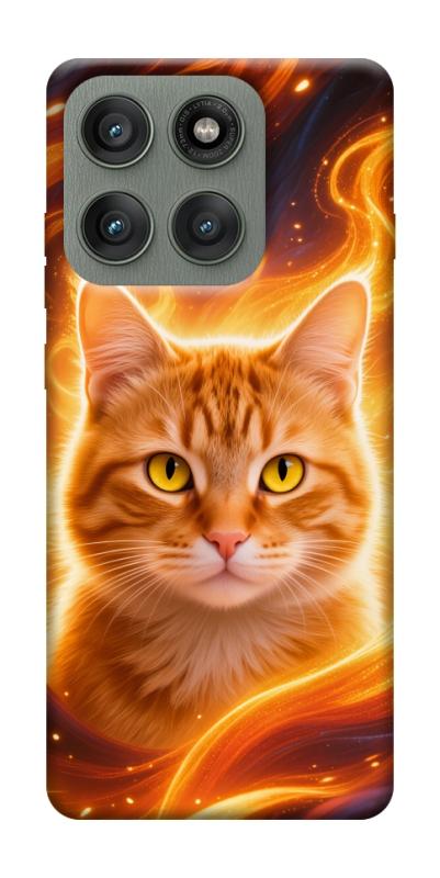 Чехол itsPrint Fire cat для Motorola Edge 60 Pro, животные, купить оптом с доставкой