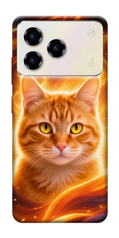 Чехол itsPrint Fire cat для ZTE Blade A76, котики, купить оптом с доставкой