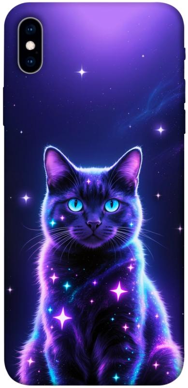 Чехол itsPrint Galaxy purple cat для Apple iPhone XS Max (6.5"), котики, купить оптом с доставкой