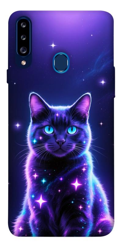 Чехол itsPrint Galaxy purple cat для Samsung Galaxy A20s, животные, купить оптом с доставкой