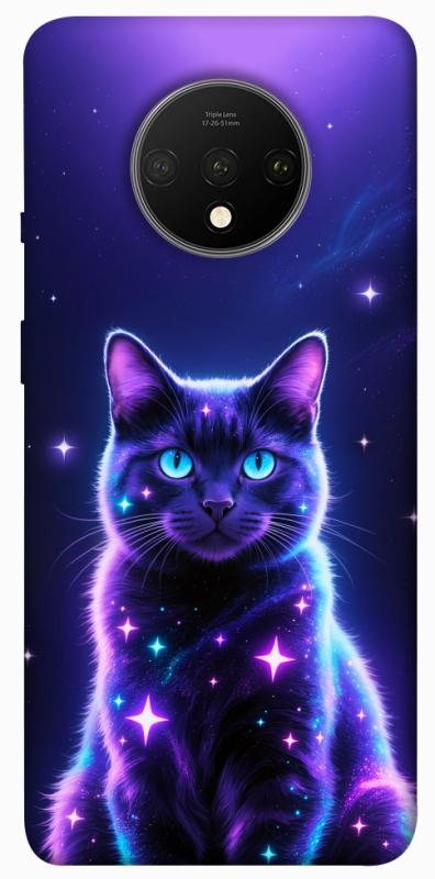 Чехол itsPrint Galaxy purple cat для OnePlus 7T, котики, купить оптом с доставкой