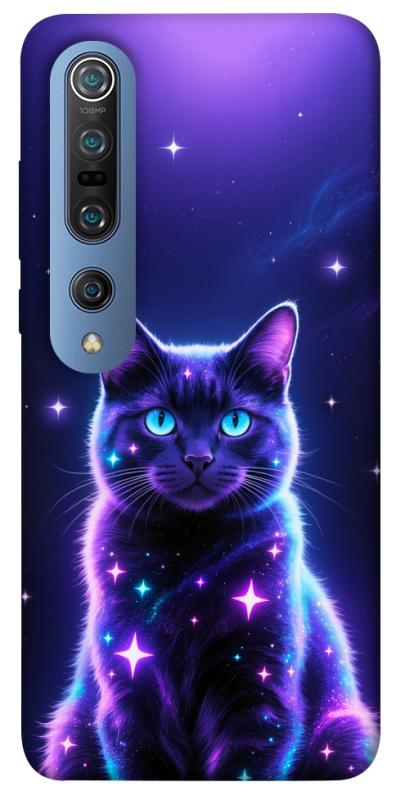 Чехол itsPrint Galaxy purple cat для Xiaomi Mi 10 / Mi 10 Pro, животные, купить оптом с доставкой