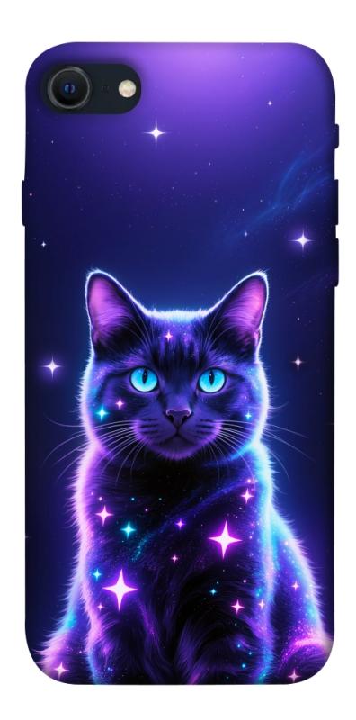 Чехол itsPrint Galaxy purple cat для Apple iPhone SE (2020), животные, купить оптом с доставкой